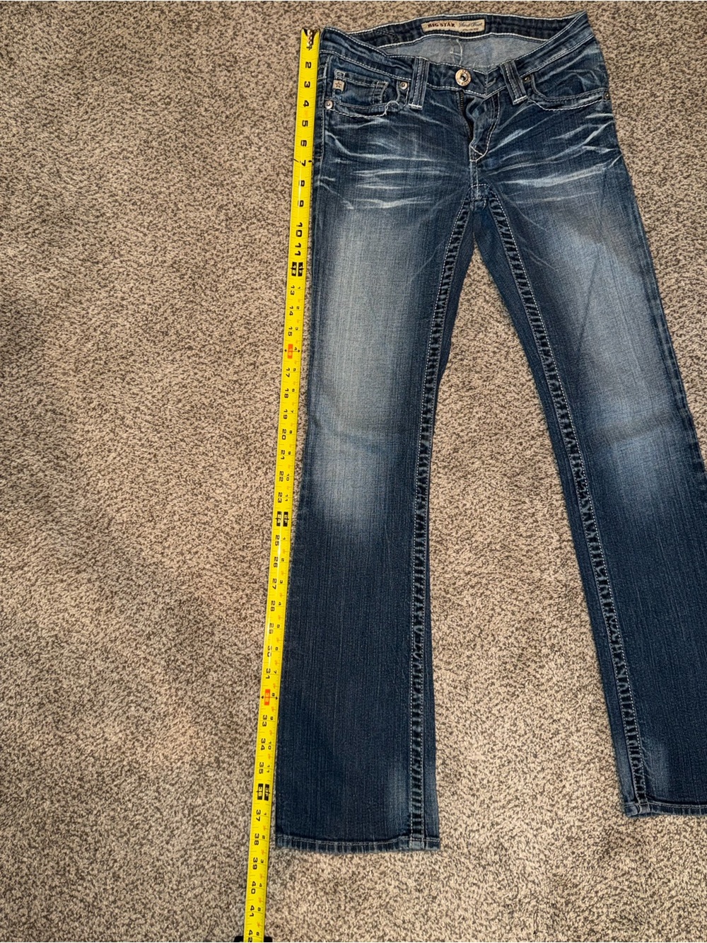 Big Star Sweet Slim Boot Ultra Low Rise Women's Blue Jeans